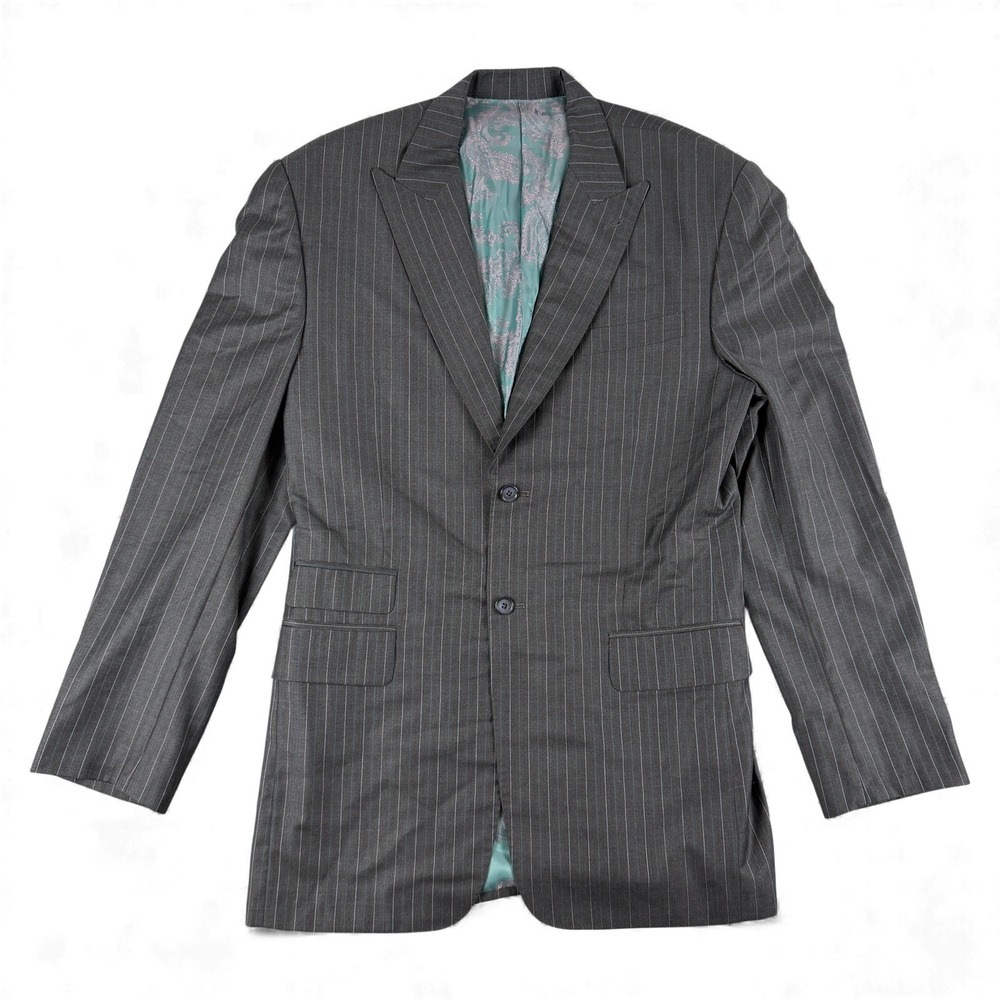 Ermenegildo Zegna for Derrek Lee by Haj Blazer Mens 42L Gray Pinstripe Suit Wool